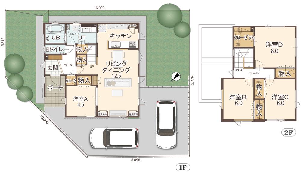 Floor plan. (No. 1 point), Price 25,900,000 yen, 4LDK, Land area 180.29 sq m , Building area 108.86 sq m