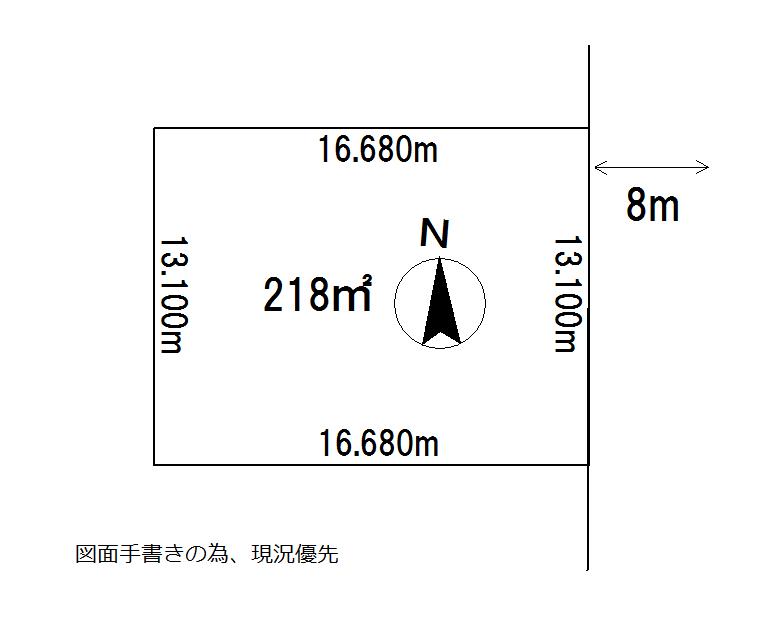Compartment figure. Land price 13.5 million yen, Land area 218 sq m