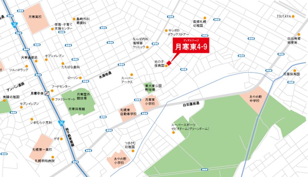 Local guide map. Local guide map (right now for under construction, Attendant does not have to wait. Please come to the open house of Tsukisamu east 3-19)
