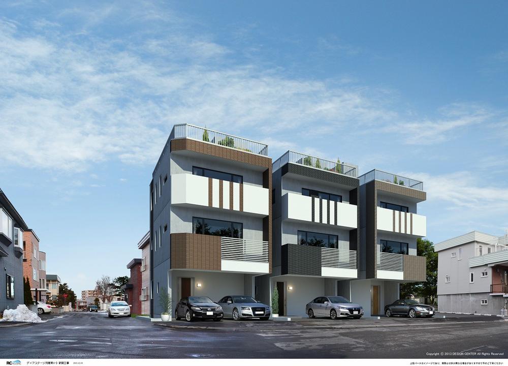 Rendering (appearance). Exterior - Rendering. durability ・ Excellent concrete housing in earthquake resistance. Car spaces are reserved 2 car