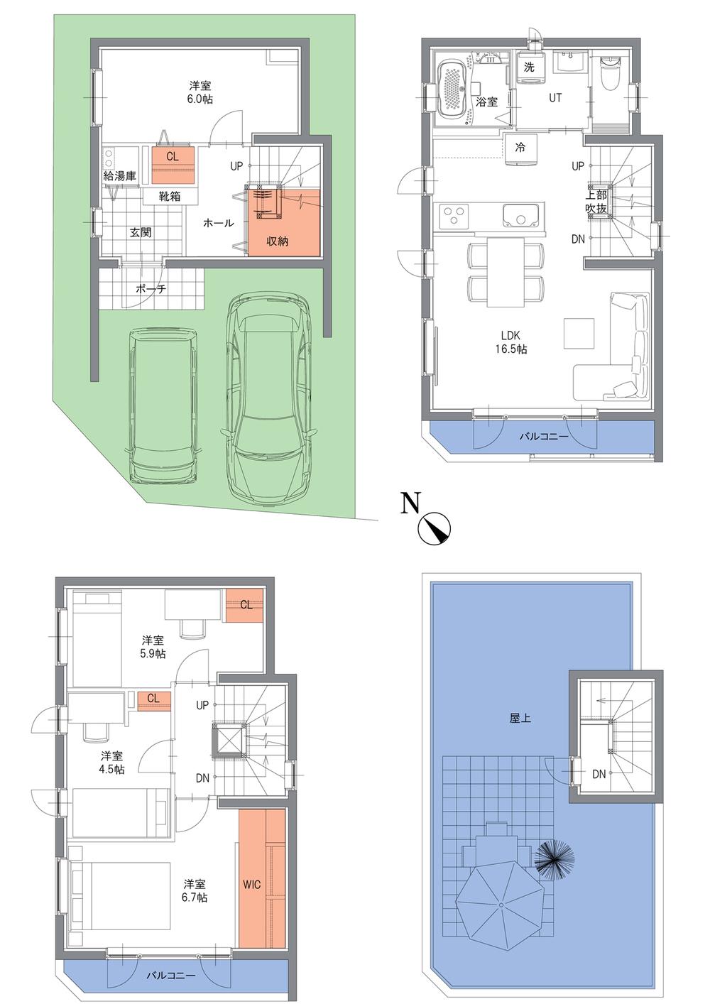 Floor plan. (A Building), Price 30,800,000 yen, 4LDK, Land area 67.6 sq m , Building area 112.64 sq m
