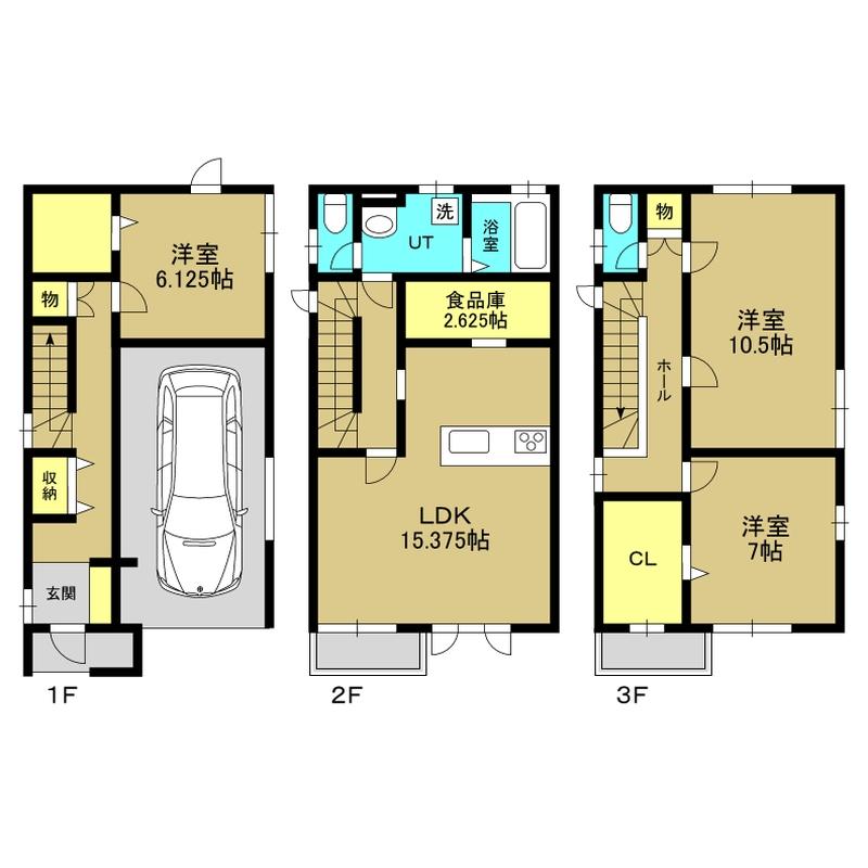 Floor plan. 24,900,000 yen, 3LDK, Land area 90.09 sq m , Building area 139.32 sq m