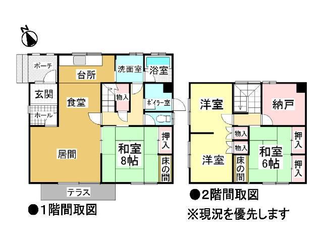 Floor plan. 13.5 million yen, 4LDK, Land area 196.85 sq m , Building area 117.58 sq m Floor