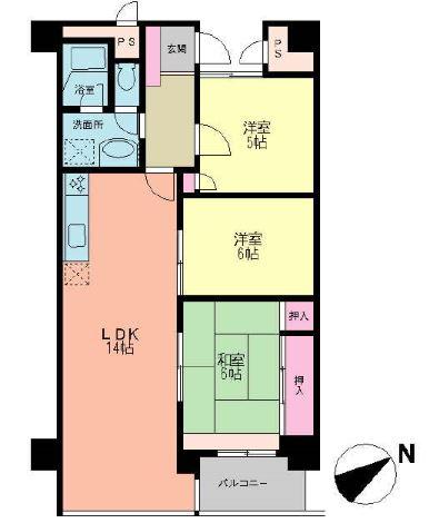 Floor plan. 3LDK, Price 8.9 million yen, Occupied area 75.19 sq m , Balcony area 4.03 sq m