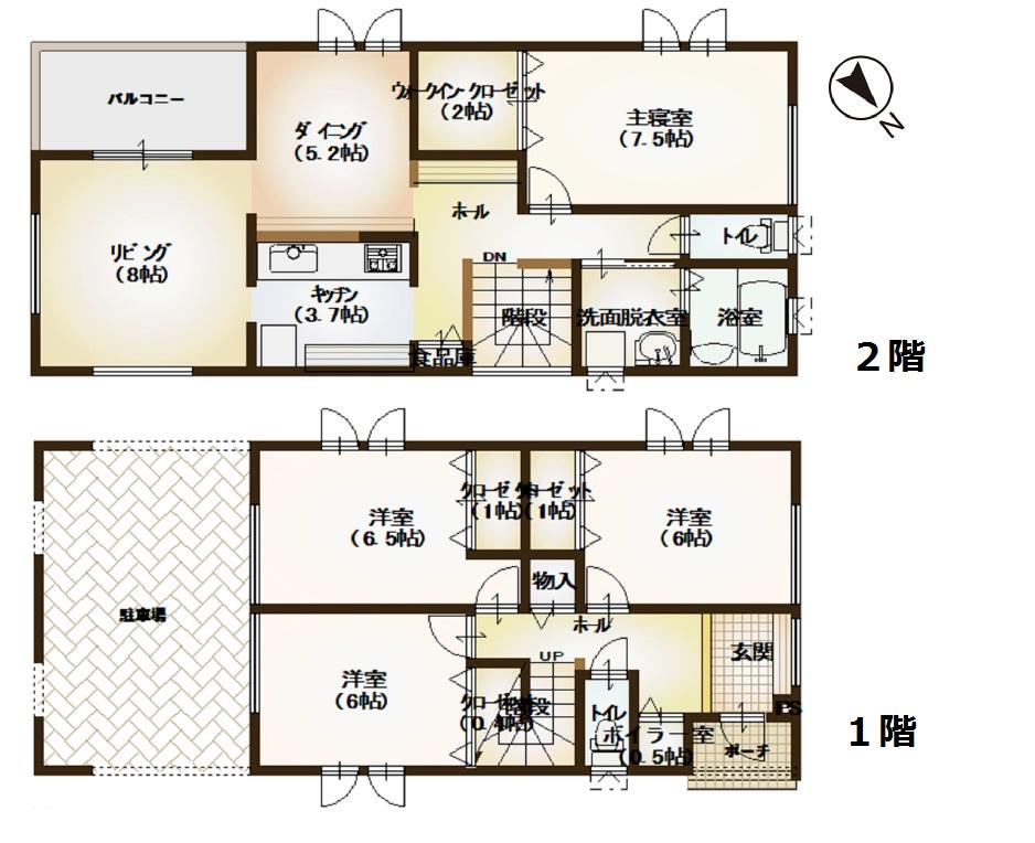 Building plan example. Building price 21.6 million yen, Building area 110.97 sq m