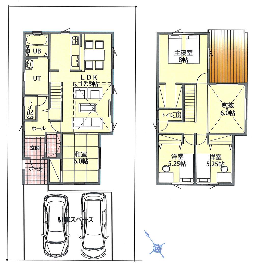 Set plan also available (custom home is also available! ) Total floor 106.92 sq m 32.34 tsubo ・ 4LDK ・ 2 × 6 construction method ・ With lighting ・ Pile approximate ・ Outside 構込 ・ Building tax 1,860 million (excluding the C partition) ※ For more information, please contact. Set plan also available (custom home is also available! )