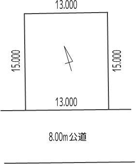 Compartment figure. Land price 12.8 million yen, Land area 195 sq m