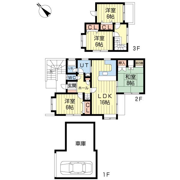Floor plan. 15.8 million yen, 4LDK, Land area 189 sq m , Building area 129.59 sq m