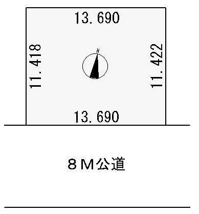 Compartment figure. Land price 17.8 million yen, Land area 156.32 sq m