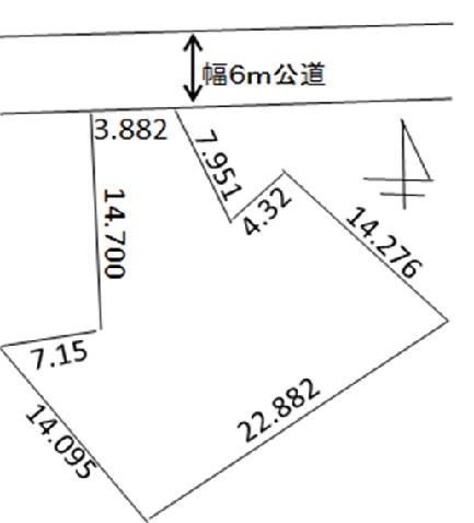 Compartment figure. Land price 23 million yen, Land area 330.67 sq m 3.8m part is the contact road