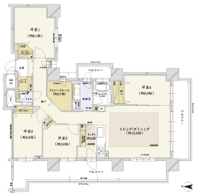 Floor: 4LDK + storage room, occupied area: 103.35 sq m