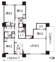 Floor: 4LDK + 2 storage room, occupied area: 105.42 sq m