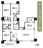 Floor: 4LDK + 2 storage room, occupied area: 105.42 sq m