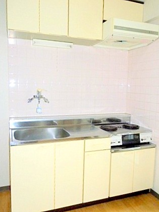 Kitchen. It is a kitchen with a electric stove