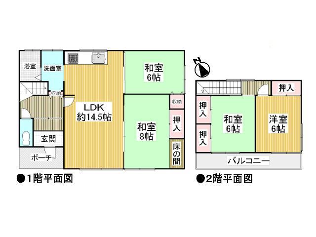 Floor plan. 15.8 million yen, 4LDK, Land area 242.97 sq m , Building area 98.14 sq m Floor