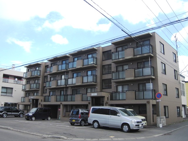 Building appearance. Balcony apartment