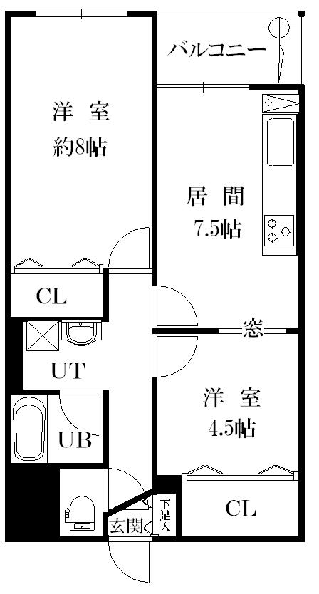 Floor plan. 2DK, Price 4.1 million yen, Occupied area 48.36 sq m , Balcony area 5.06 sq m