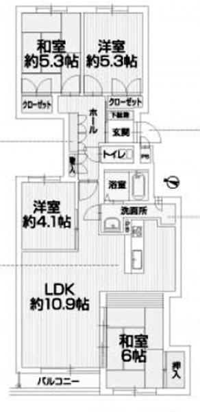 Floor plan. 4LDK, Price 8.8 million yen, Occupied area 77.15 sq m , Balcony area 3.3 sq m