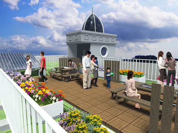 Shared facilities.  [Rooftop garden and barbecue corner] Barbecue corner is is provided with the roof garden (Sky Park). While enjoying the open feeling of the roof unique, You can easily enjoy the barbecue. Also, Earthquake like disasters can be used as a soup kitchen stove in the event of.  ※ Free (Rendering)