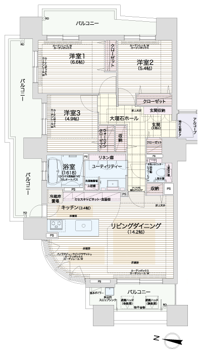 Floor: 3LDK, occupied area: 81.52 sq m, Price: 32,340,000 yen ~ 33,870,000 yen