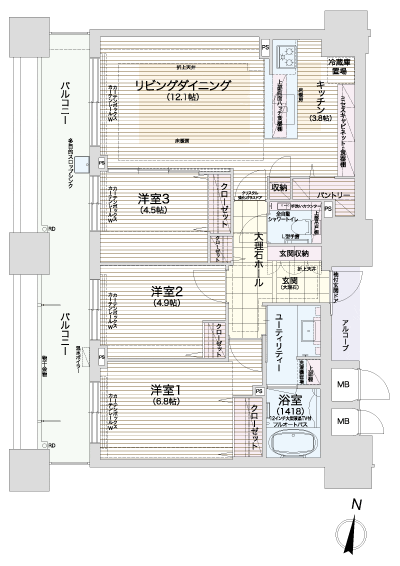 Floor: 3LDK, occupied area: 73.54 sq m, Price: 29,080,000 yen ~ 31,540,000 yen