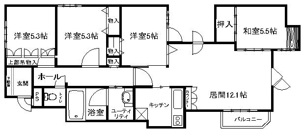 Floor plan. 4LDK, Price 7.8 million yen, Occupied area 74.39 sq m , Balcony area 2.92 sq m