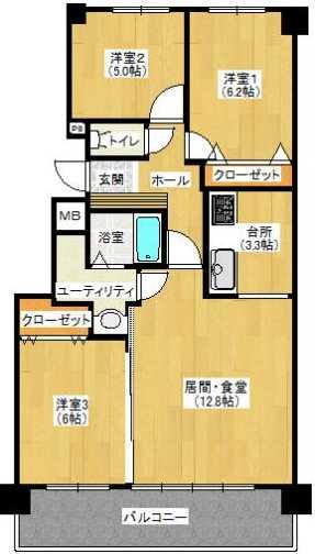 Floor plan. 3LDK, Price 16.8 million yen, Occupied area 71.21 sq m , Balcony area 10.12 sq m