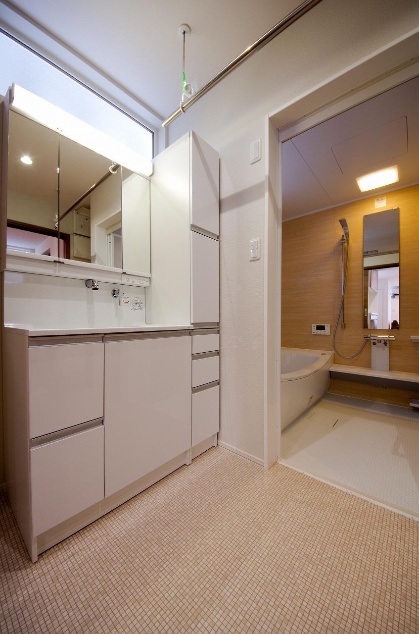 Wash basin, toilet. utility / Plus the basin to W250 tall storage of TOTO shampoo dresser W750.