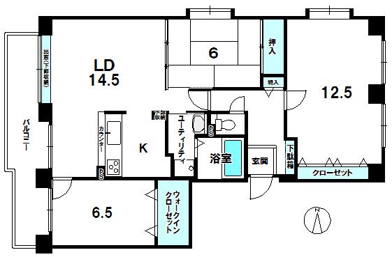 Floor plan. 3LDK, Price 18.4 million yen, Occupied area 92.23 sq m , Balcony area 11.61 sq m