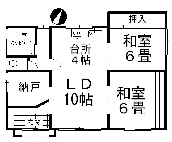 Floor plan. 1.5 million yen, 2LDK, Land area 289.49 sq m , Building area 65.61 sq m