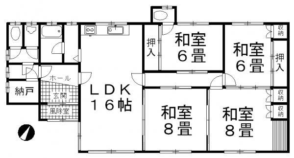 Floor plan. 3 million yen, 4LDK, Land area 390 sq m , Building area 100.44 sq m