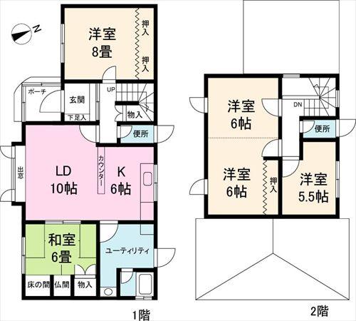 Floor plan. 8.5 million yen, 5LDK, Land area 250.57 sq m , Building area 116.75 sq m