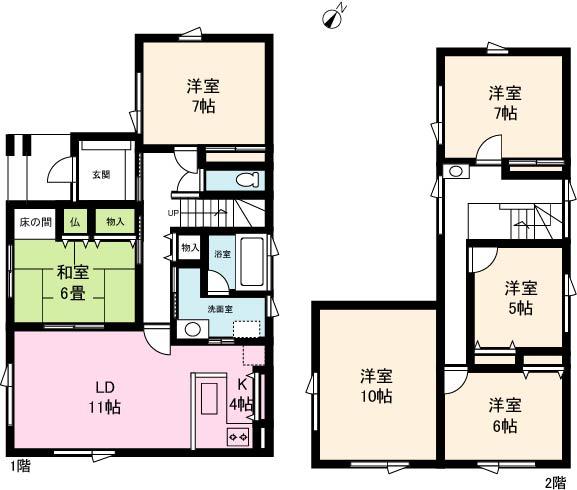 Floor plan. 10.9 million yen, 6LDK, Land area 1042.04 sq m , Building area 132.49 sq m
