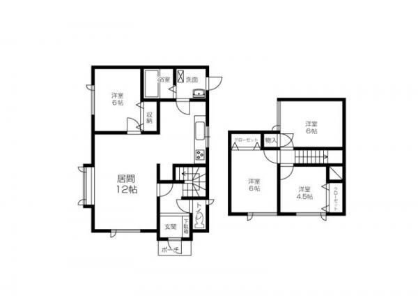 Floor plan. 13.8 million yen, 4LDK, Land area 240.02 sq m , All Western-style building area 94.19 sq m built 12 years 4LDK