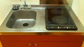 Kitchen. It is a kitchen with a electric stove ☆ IH corresponding have