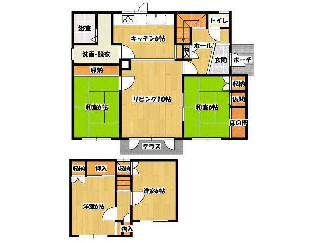 Floor plan. 5.5 million yen, 4LDK, Land area 251.61 sq m , Building area 96.39 sq m Floor