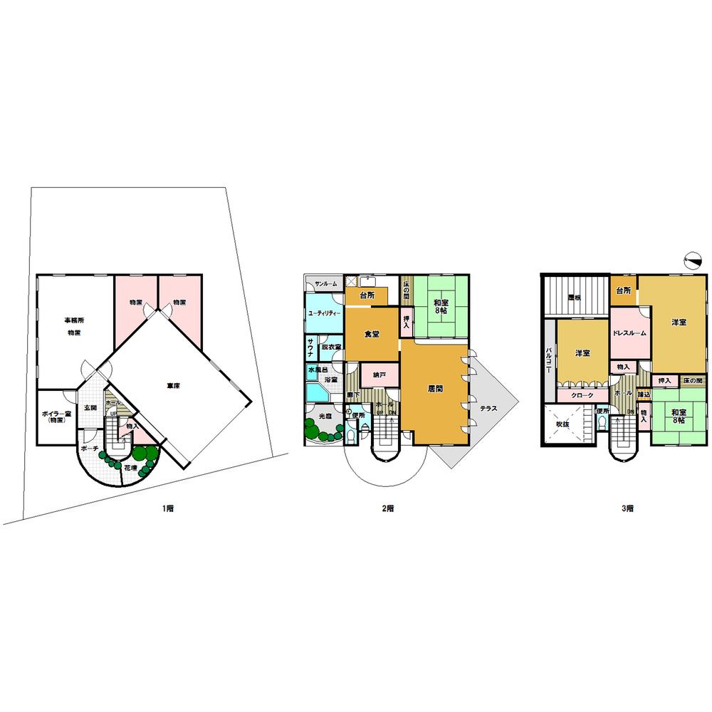 Floor plan. 14.8 million yen, 4LDK + S (storeroom), Land area 352.51 sq m , Building area 324.25 sq m
