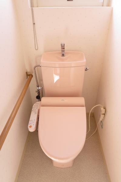 Toilet. Shower toilet had toilet seat