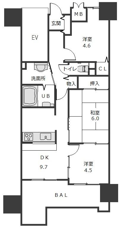 Floor plan. 3DK, Price 13,900,000 yen, Occupied area 55.81 sq m , Balcony area 10.59 sq m JR Akashi Station 5-minute walk!