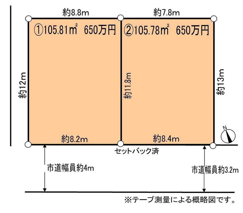 Compartment figure. Land price 6.5 million yen, Land area 105.78 sq m