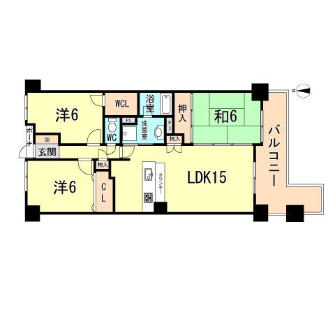 Floor plan. 3LDK, Price 24,800,000 yen, Occupied area 69.97 sq m , Balcony area 12.99 sq m