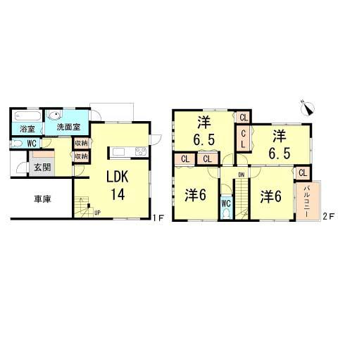 Floor plan. 27,800,000 yen, 4LDK, Land area 95.28 sq m , Building area 106.11 sq m