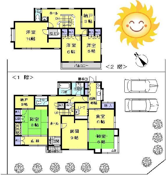 Floor plan. 37,800,000 yen, 6LDK + 2S (storeroom), Land area 271.51 sq m , Building area 173.47 sq m