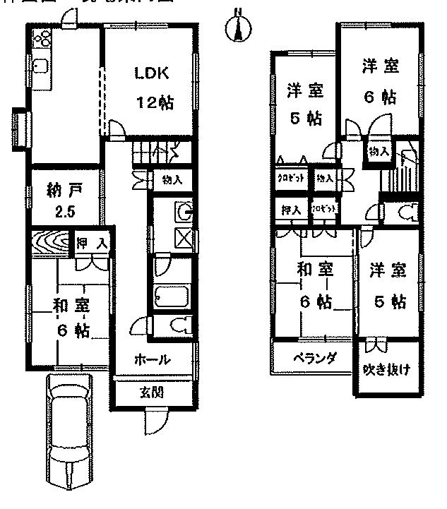 Floor plan. 25,800,000 yen, 5LDK, Land area 124.27 sq m , Building area 105.77 sq m