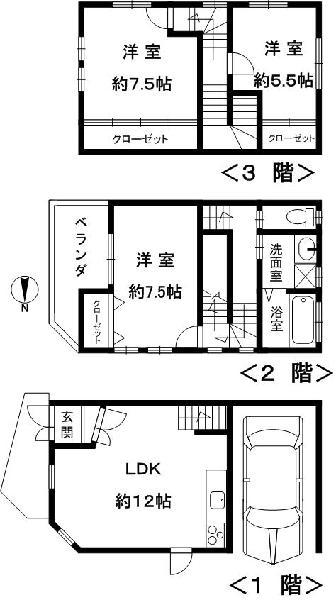 Floor plan. 16.8 million yen, 3LDK, Land area 52.77 sq m , Building area 100.11 sq m