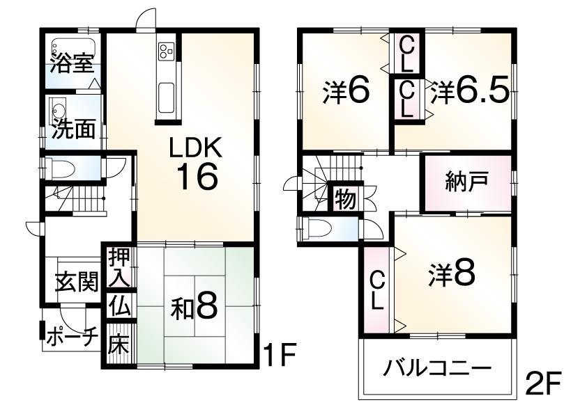 Floor plan. 30,900,000 yen, 4LDK + S (storeroom), Land area 144.96 sq m , Building area 113.44 sq m