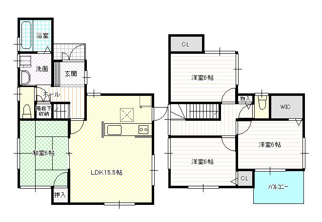 Floor plan. 26,800,000 yen, 4LDK + S (storeroom), Land area 120.51 sq m , Building area 93.96 sq m 4LDK