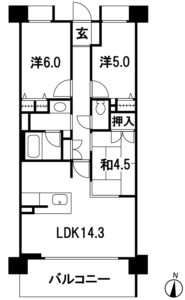 Room and equipment. South-facing dwelling unit. 23,900,000 yen / Model room price (C type floor plan)