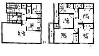 Floor plan. 34,800,000 yen, 4LDK, Land area 132.2 sq m , Building area 93.15 sq m