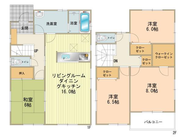 Floor plan. (4 Building), Price 29,800,000 yen, 4LDK, Land area 133.74 sq m , Building area 105.99 sq m